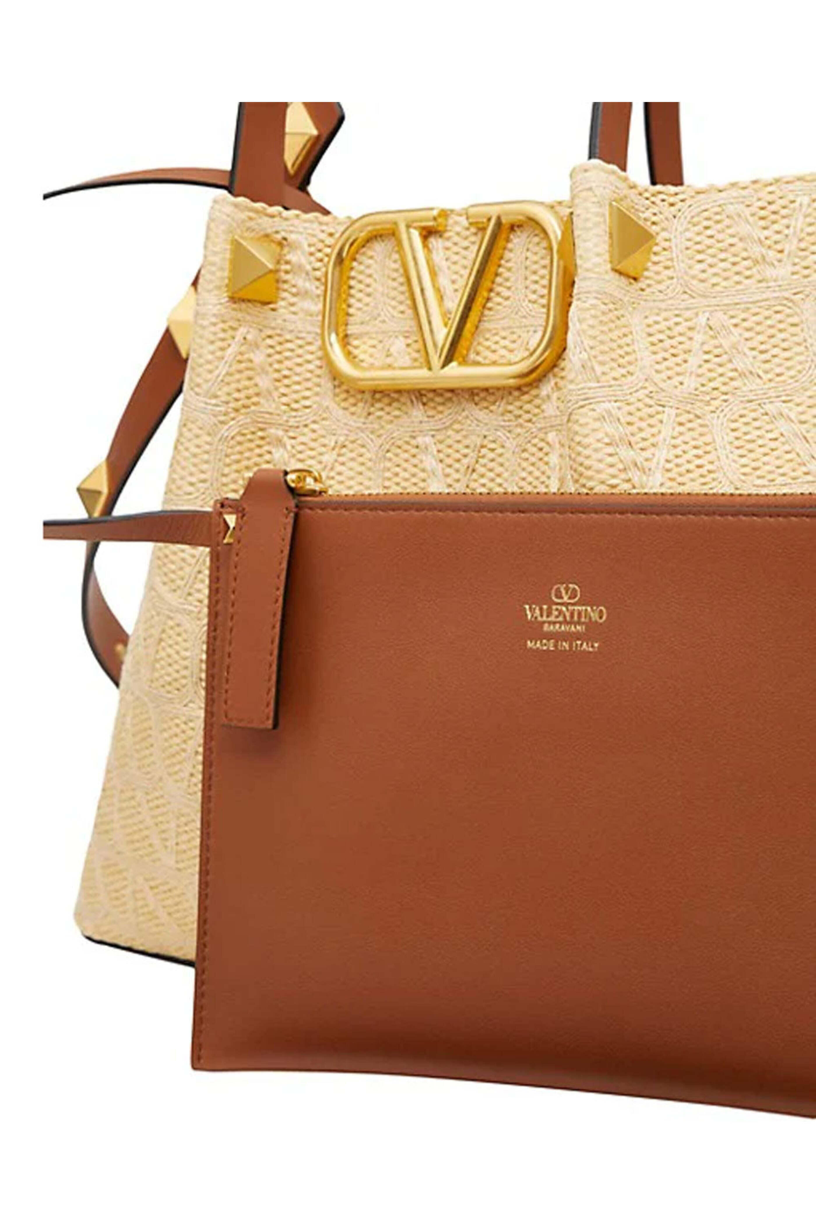 Valentino Garavani - Medium Vlogo Signature Tote in Natural
