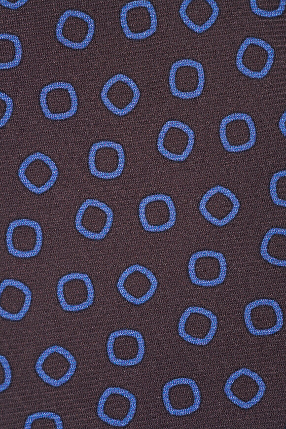 Kiton Brown Circle Print Silk Necktie - view 2