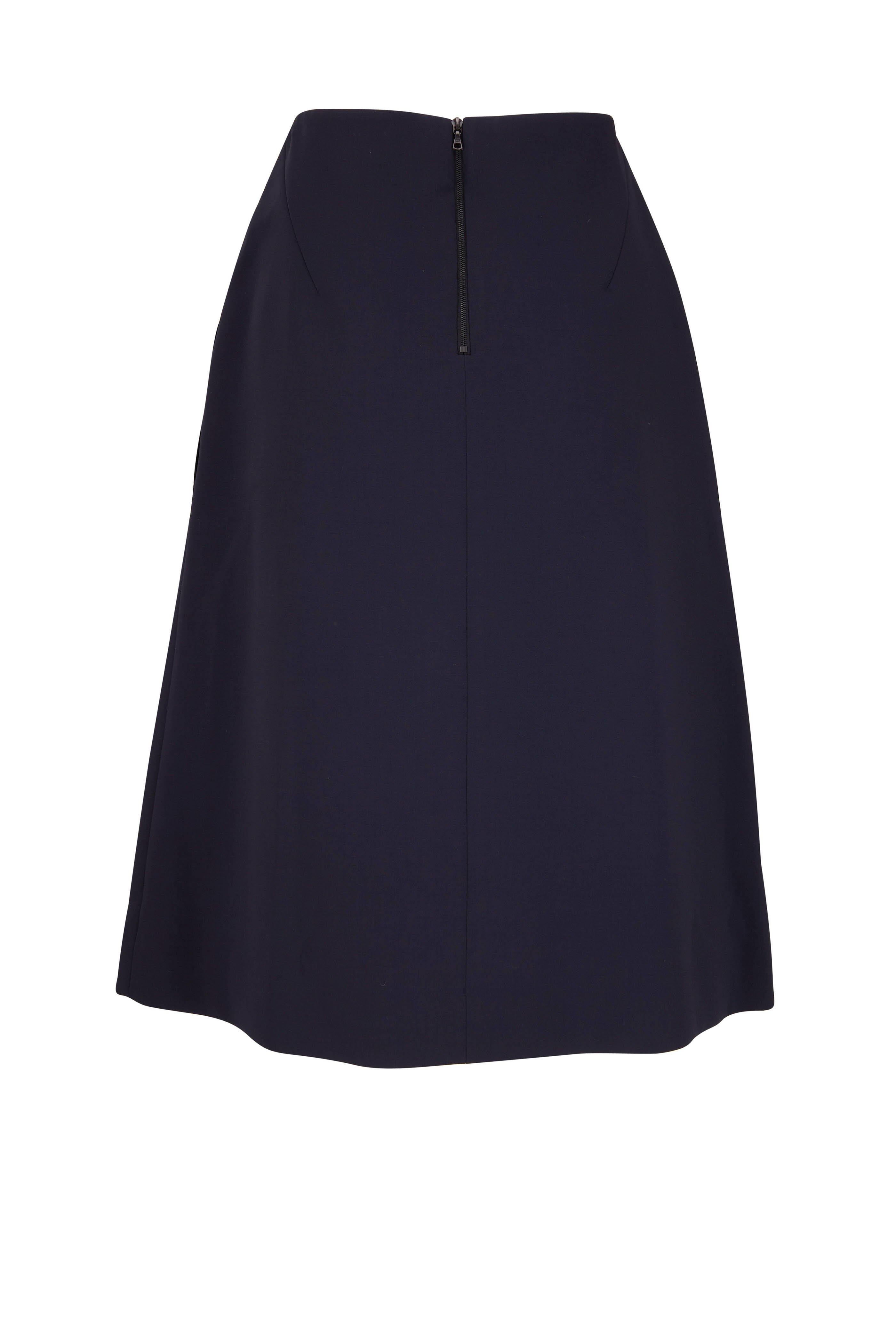 KZ_K Studio - Ise Navy Tech Stretch Crepe Skirt