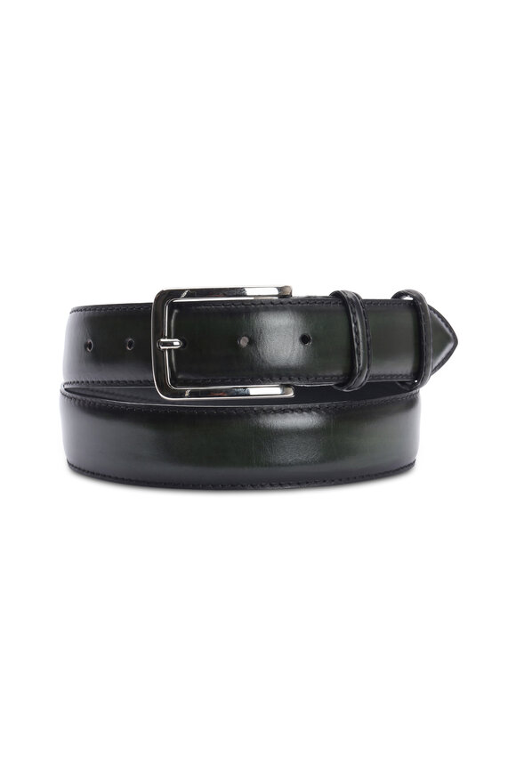 Bontoni - Dark Green Leather Belt 