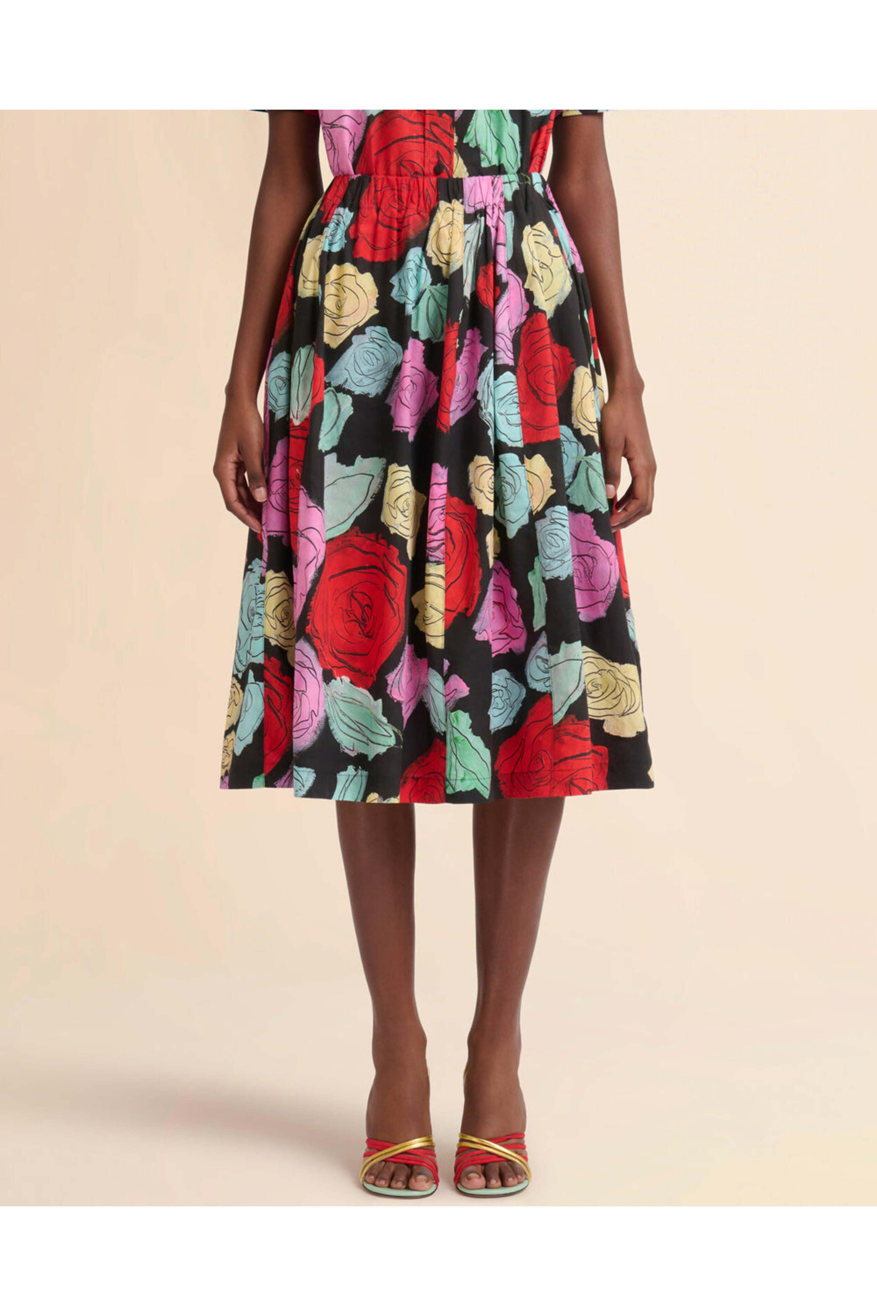 Marni - Black Floral Midi Skirt | Mitchell Stores