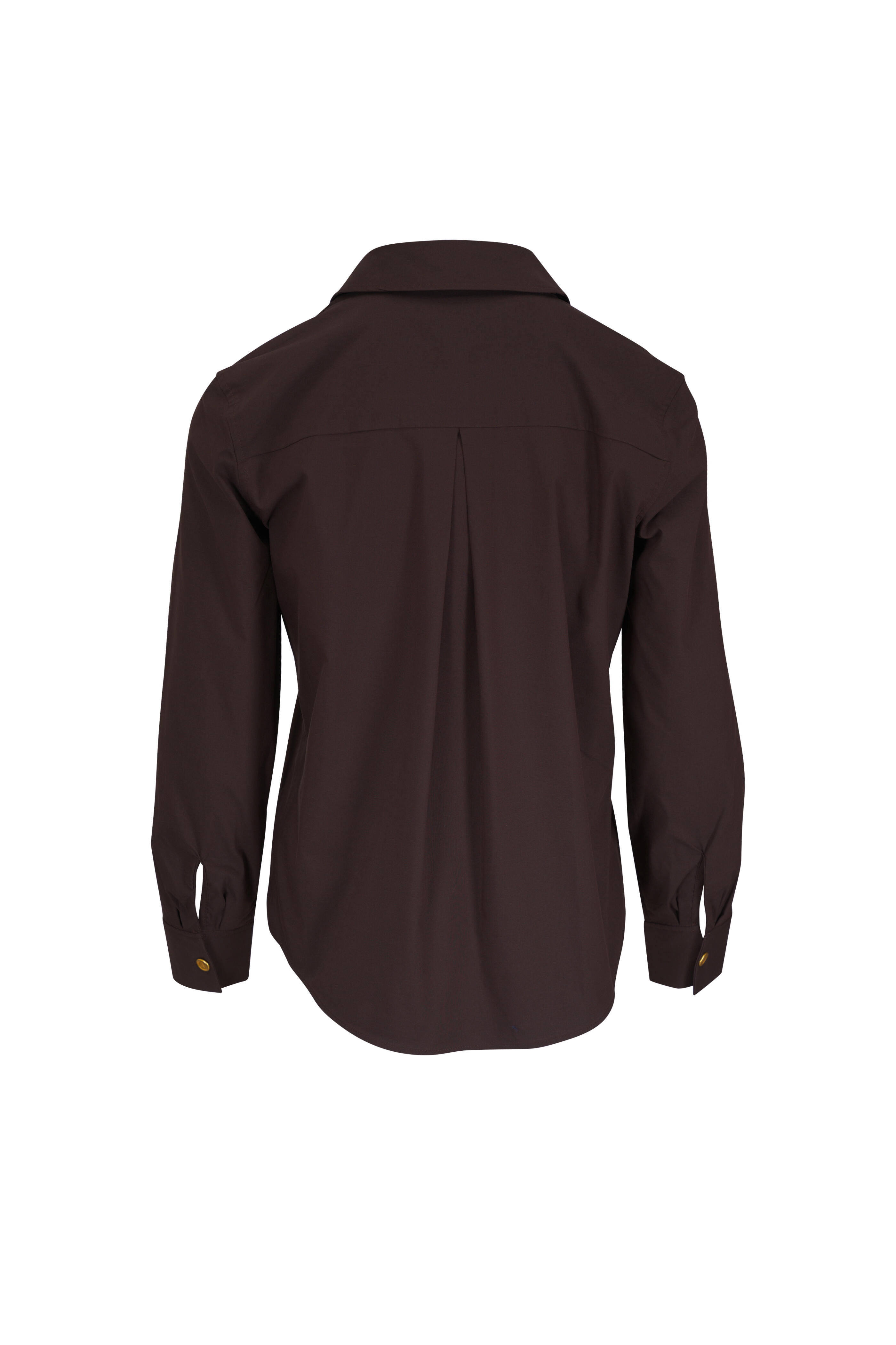 L'Agence - Ellery Coffee Bean Poplin Button Down Shirt