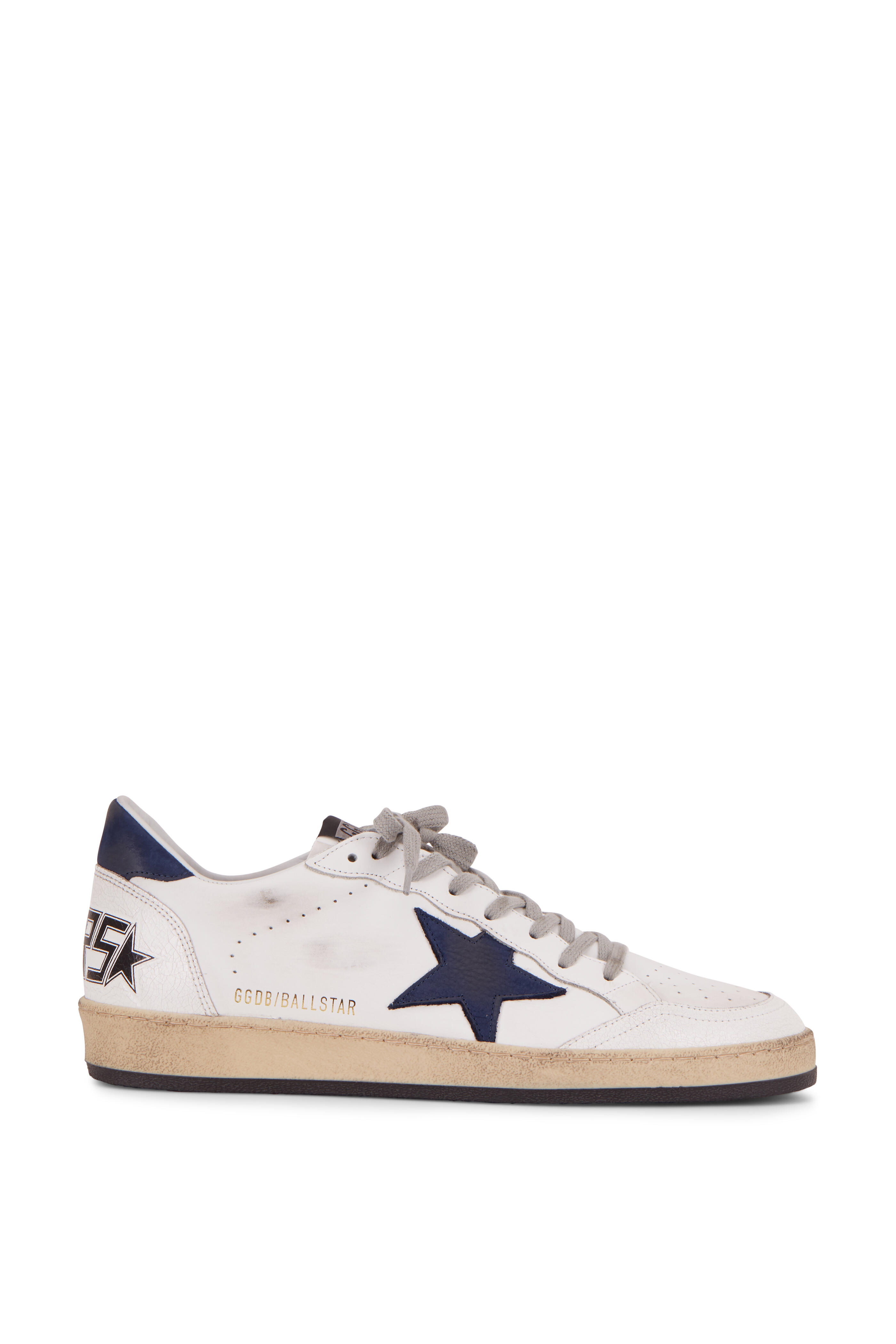 Golden Goose - Ball Star White Leather Blue Suede Star Sneaker