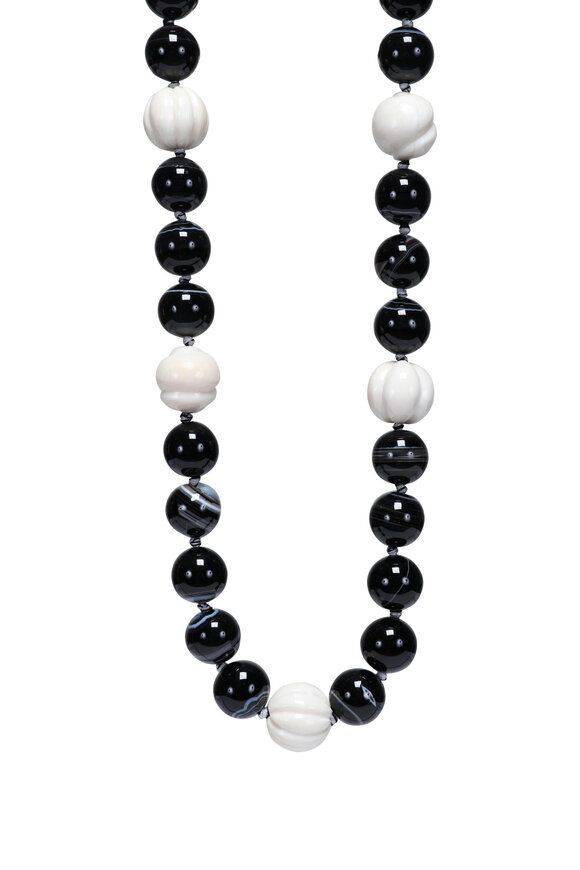 Patricia von Musulin  Black Onyx Long Beaded Necklace