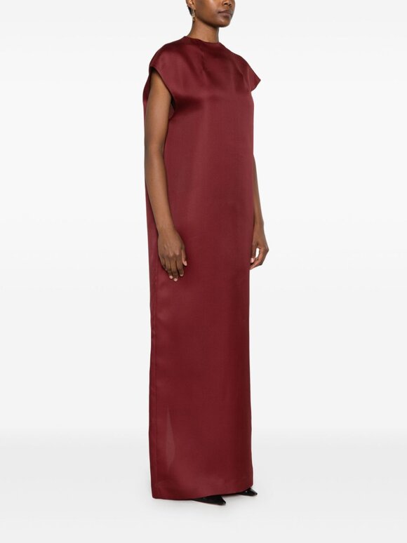 Khaite - Lohan Oxblood Silk Maxi Dress