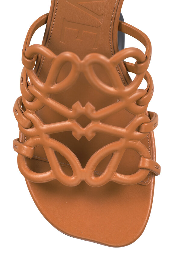 Loewe Petal Anagram Camel Leather Sandal, 45mm - view 8