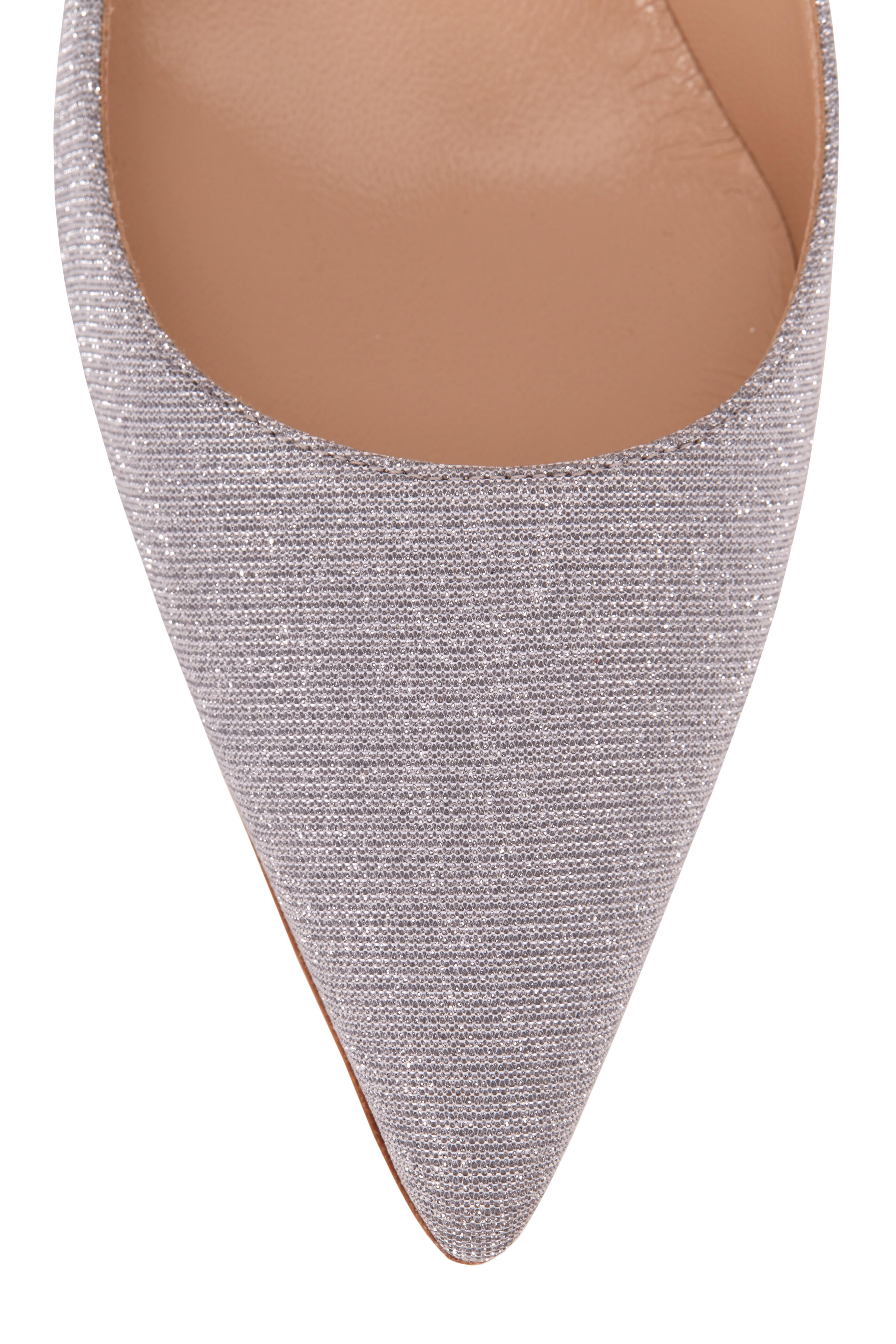 Manolo Blahnik - Fabio Silver Glitter Pump, 50mm