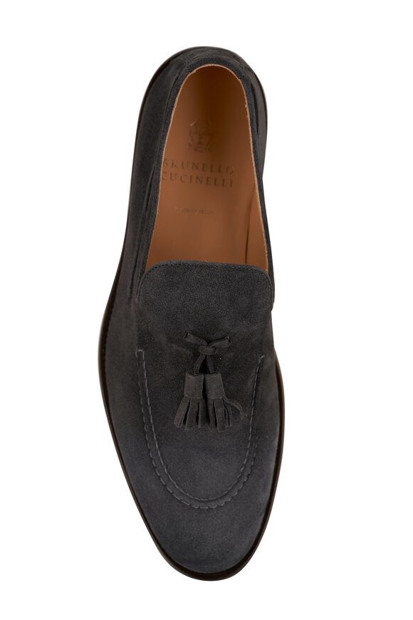 Brunello Cucinelli - Tasselled Gray Suede Loafer