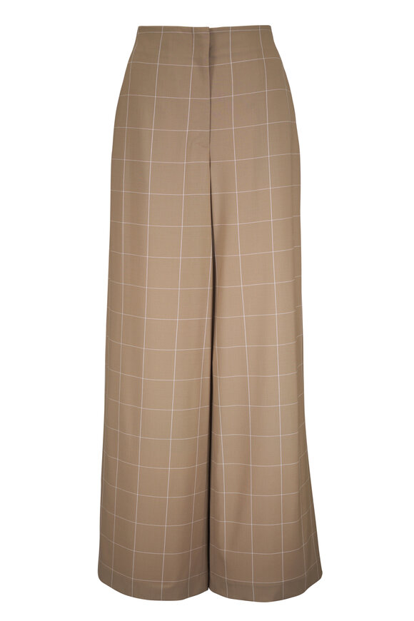 Lafayette 148 New York Thames Khaki Garden Grid Pant - view 1