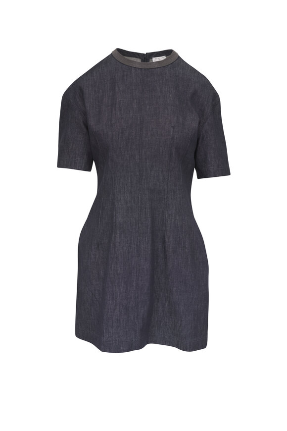Brunello Cucinelli Denim Twill Monili T-Shirt Dress