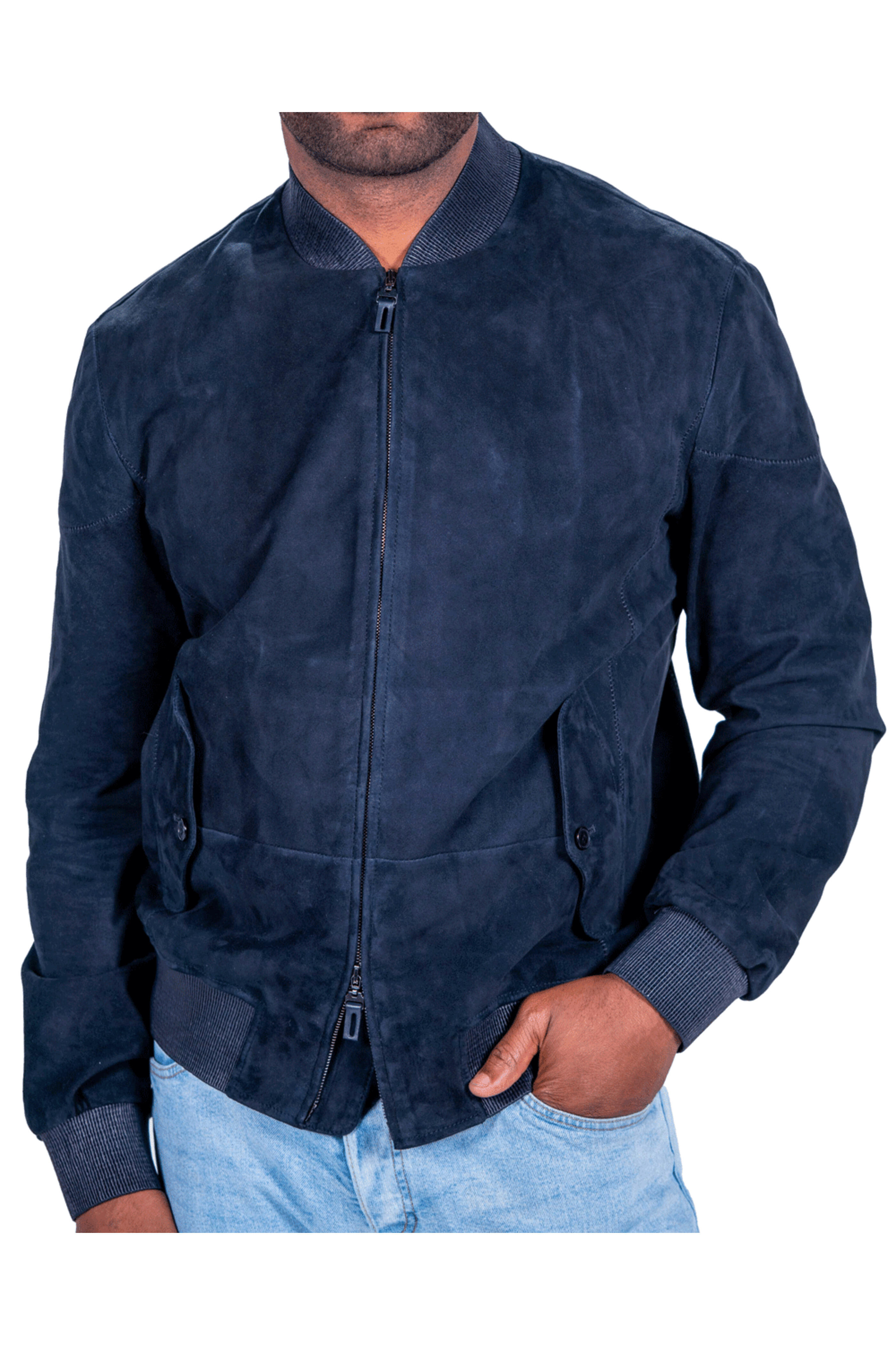 Robert Comstock - Midnight Incrociato Grain Bomber Jacket