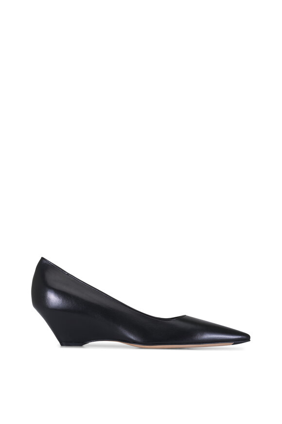 The Row Liisa Black Leather Wedge Pump, 25mm - view 2