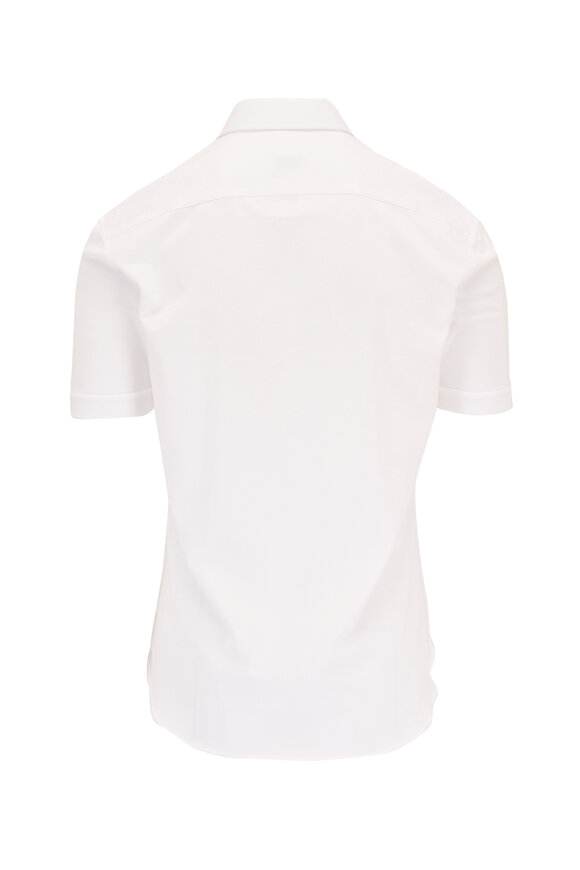 Atelier Munro - White Cotton Piqué Polo