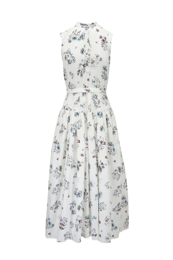 Adam Lippes - Floral-Print Poplin Sleeveless Midi Shirtdress