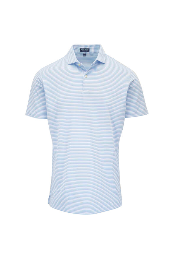 Peter Millar Tempo Blue Frost Performance Mesh Polo - view 1