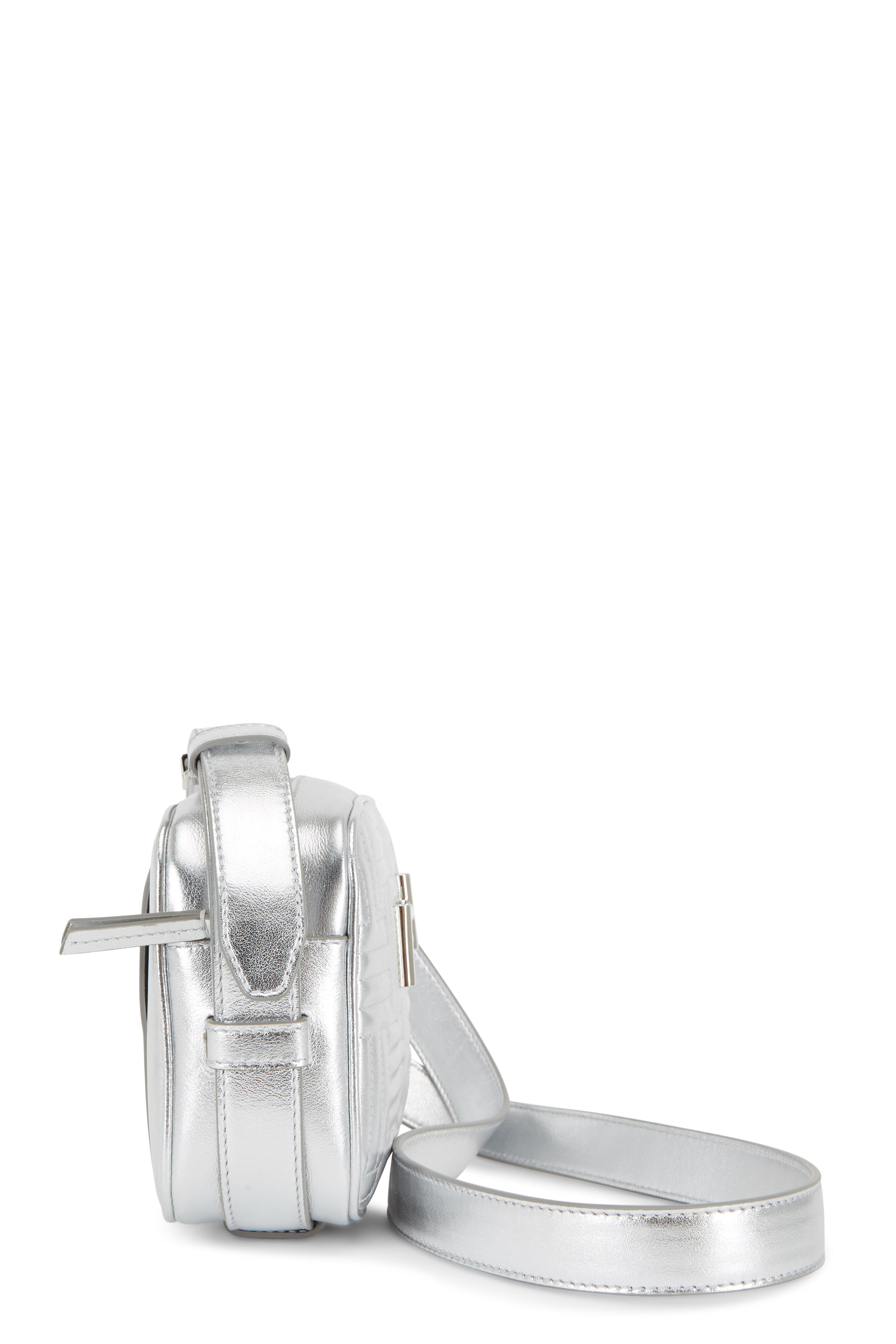 Tod's - Double T Silver Matelassé Camera Belt Bag