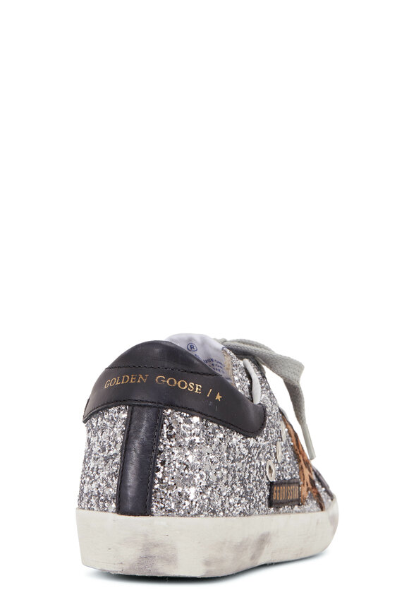 Golden Goose - Superstar Silver Glitter & Leopard Star Sneaker