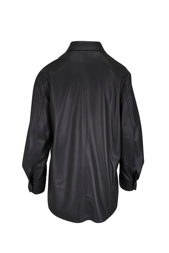 Lafayette 148 New York - Black Leather Patch Pocket Jacket