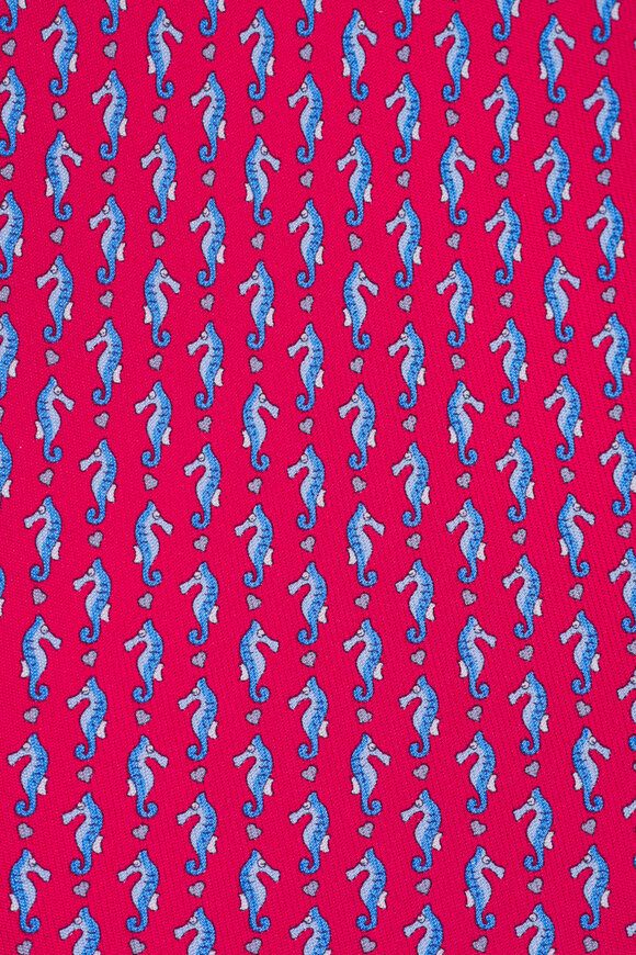 Ferragamo Red Seahorse Print Silk Necktie - view 2