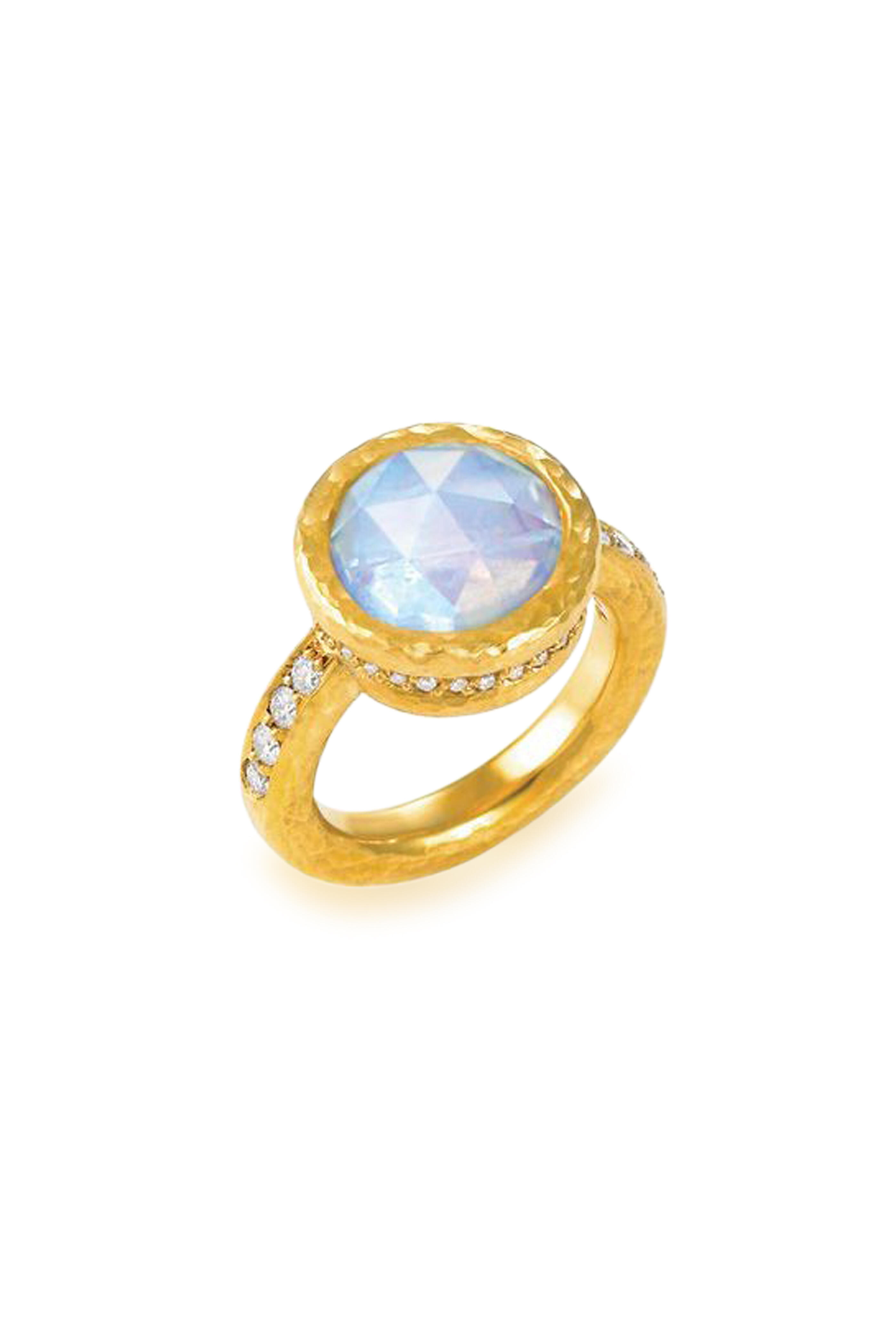 Kathleen Dughi - Athena Yellow Gold Moonstone Diamond Ring