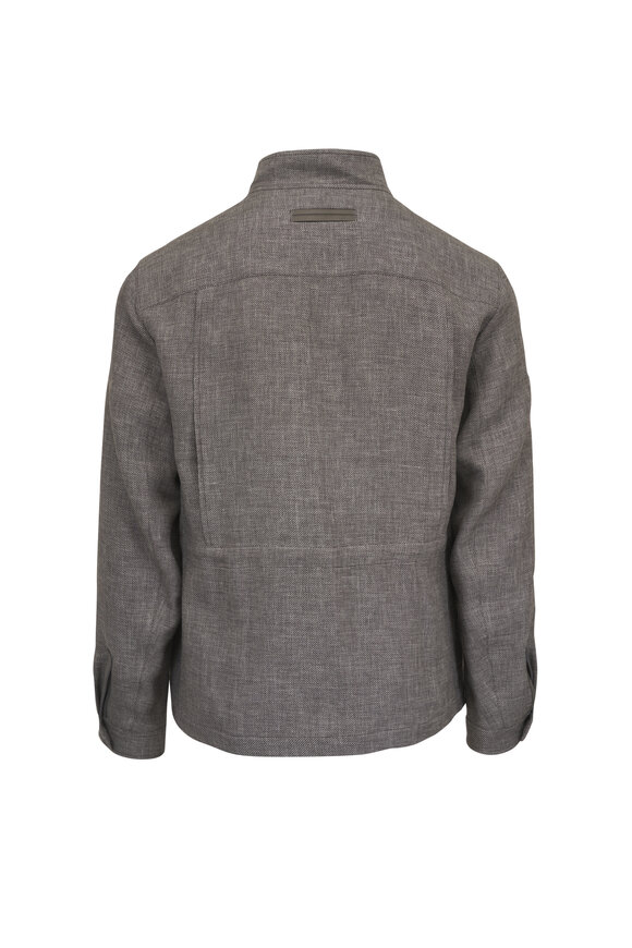 Zegna Brown Cashmere, Linen & Silk Field Jacket - view 2