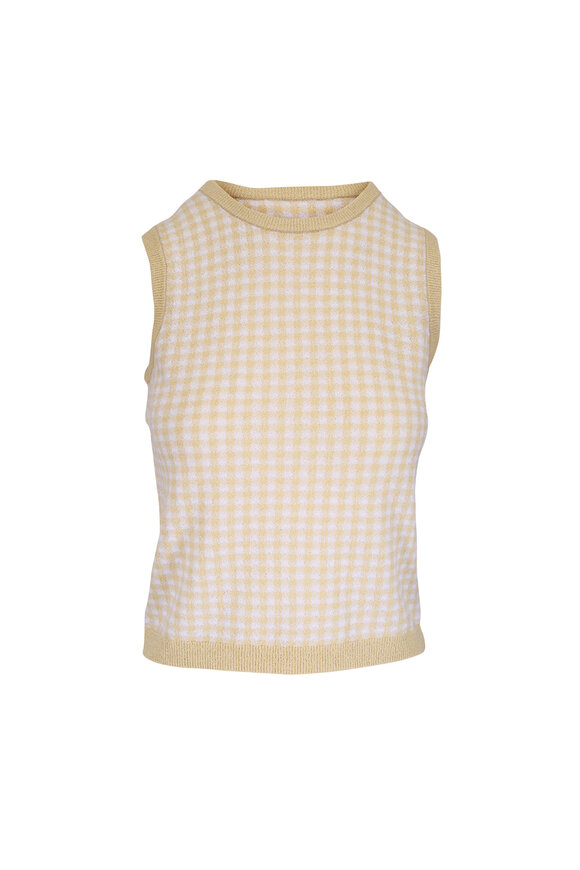 Vince Off White & Maiz Gingham Tank - view 1
