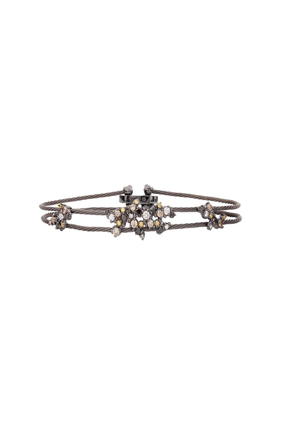 Paul Morelli - White Gold Confetti Double Wire Diamond Bracelet