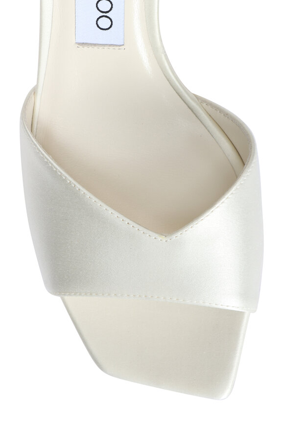 Jimmy Choo Skye Ivory Satin Sandal, 70mm - view 4