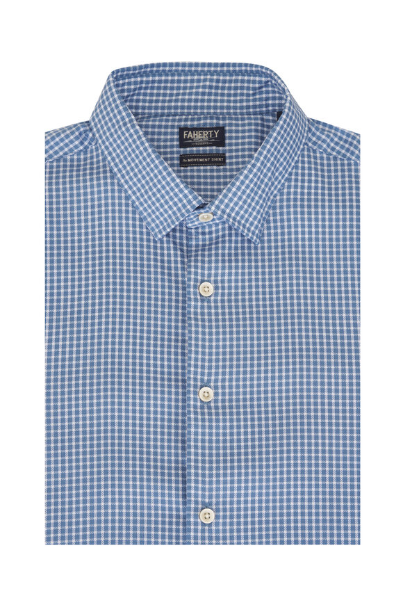 Faherty Brand Movement™ Monterey Shirt White Blue Check Shirt - view 1