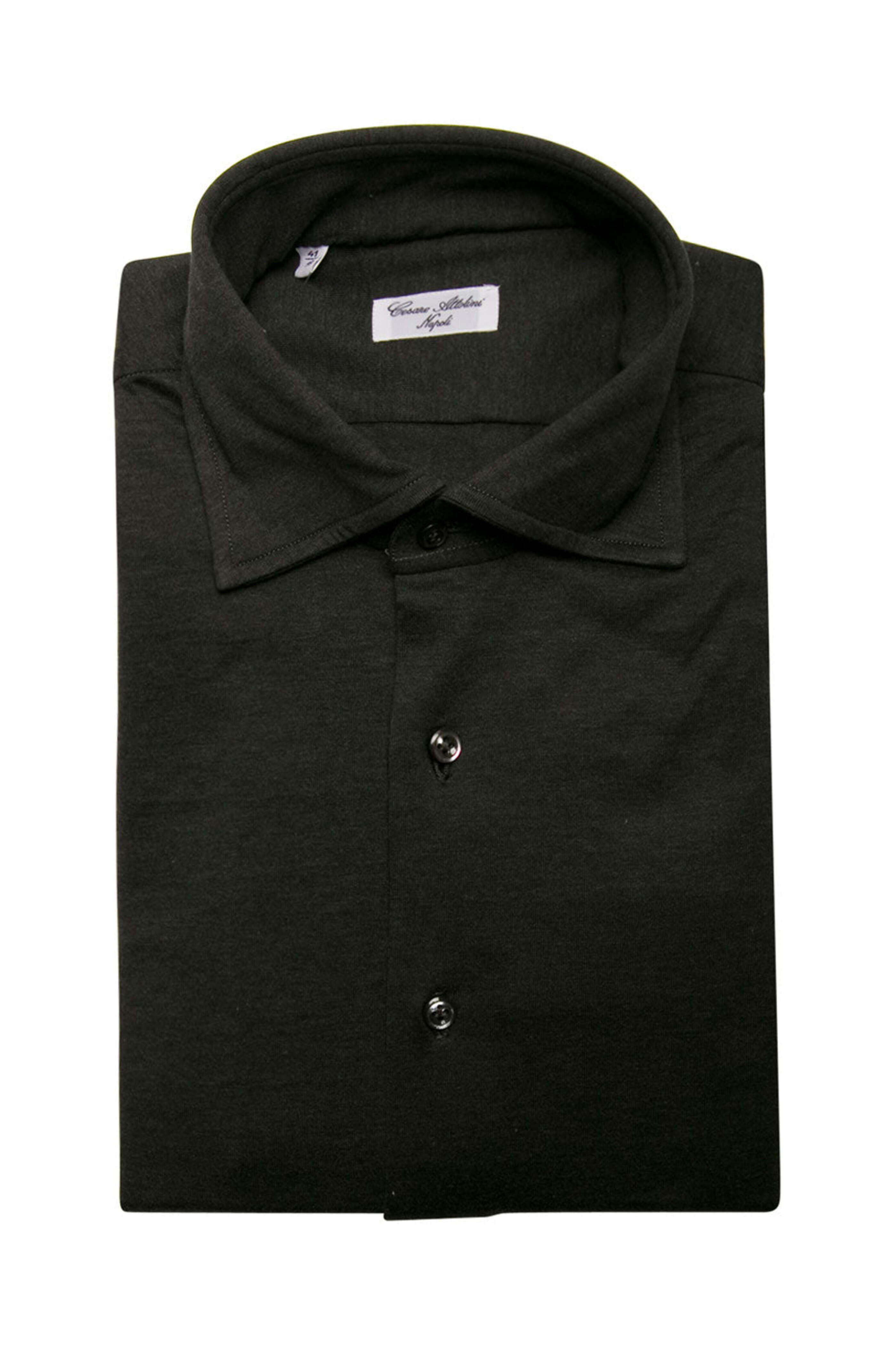 Cesare Attolini - Charcoal Knit Dress Shirt