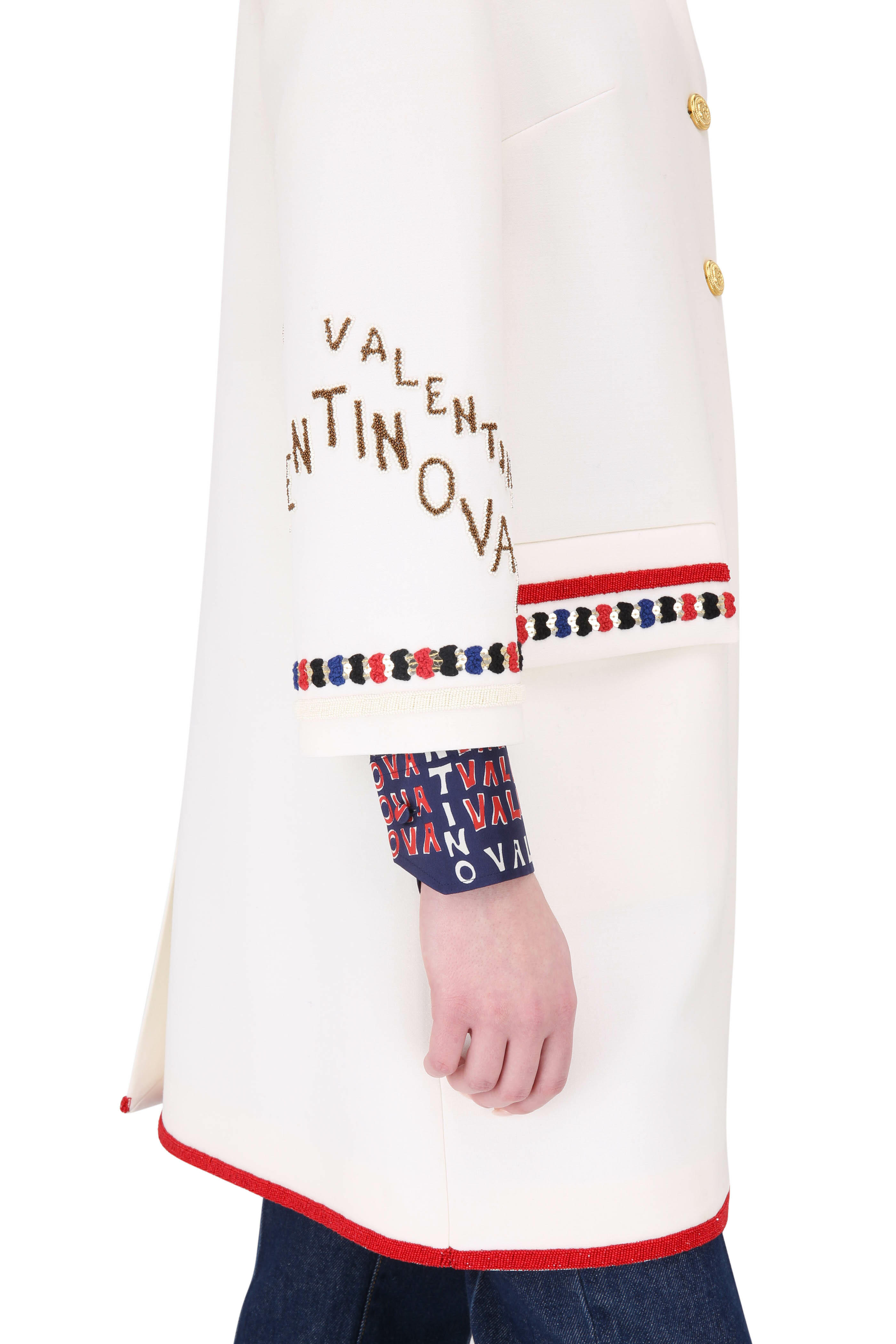 ボトムスその他 Valentino Cream Wool Crepe Jacket Valentino Garavani Crepe Couture Jacket | Saks Fifth Avenue