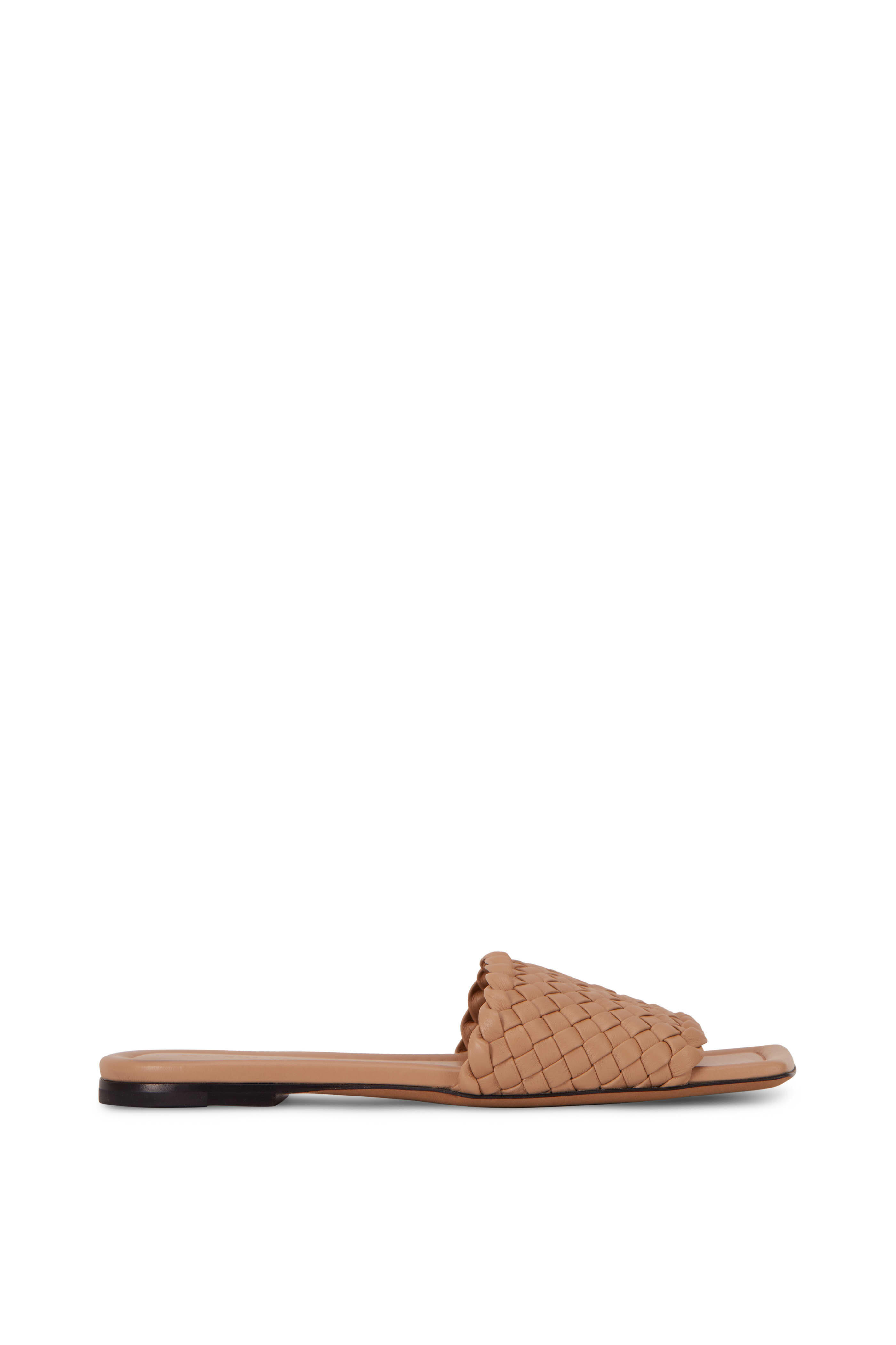 Bottega Veneta - Cipria Small Weave Leather Flat Slide