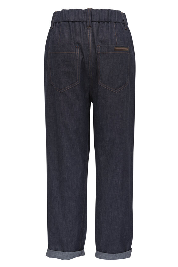 Brunello Cucinelli - Denim Cotton Pull-On Pant