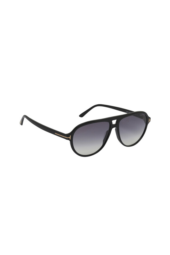 Tom Ford Eyewear Jeffery Polarized Shiny Black Sunglasses