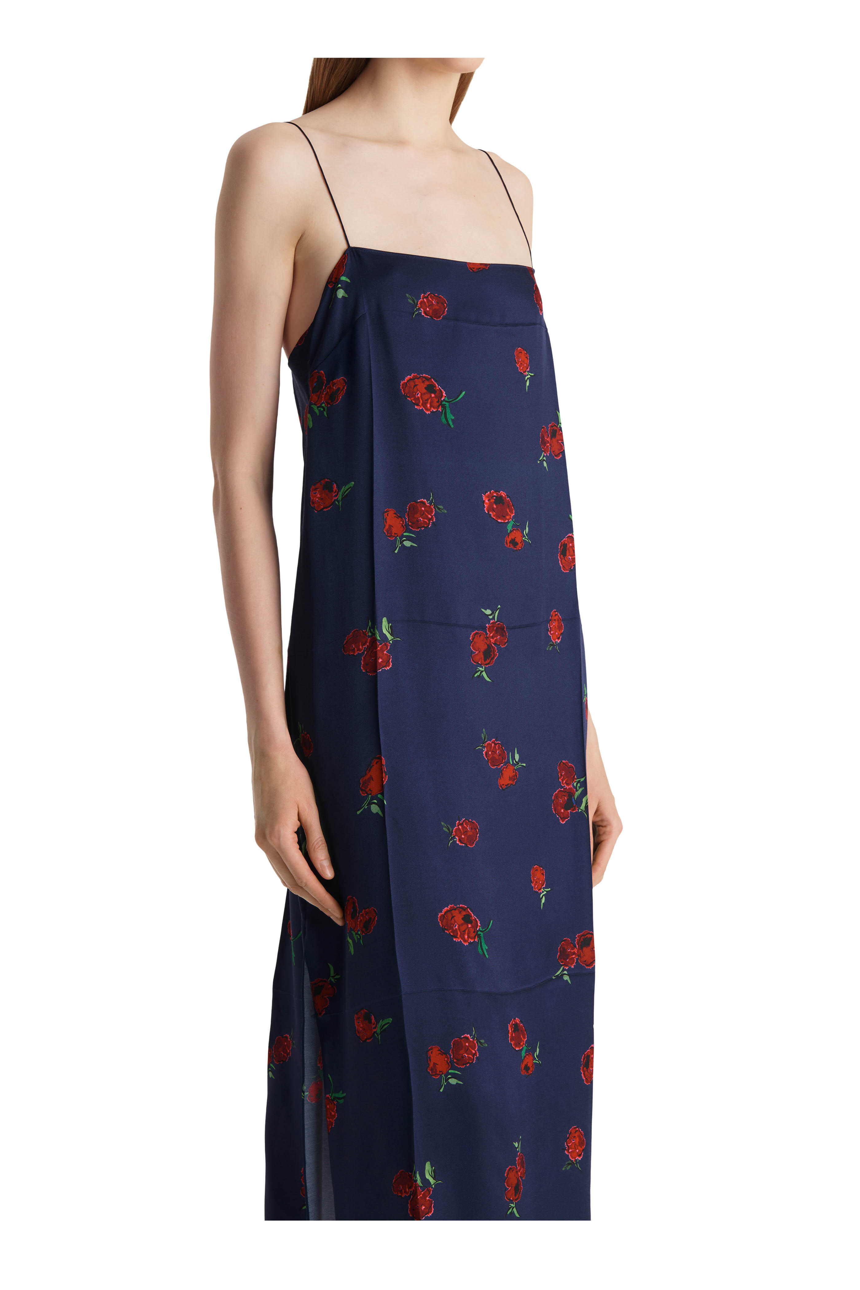 Khaite - Sicily Amethyst & Raspberry Print Midi Dress