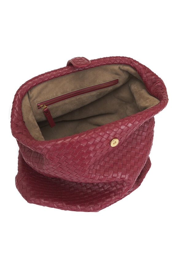 Bottega Veneta Lauren 1980 Alto Red Woven Leather Vertical Clutch - view 6