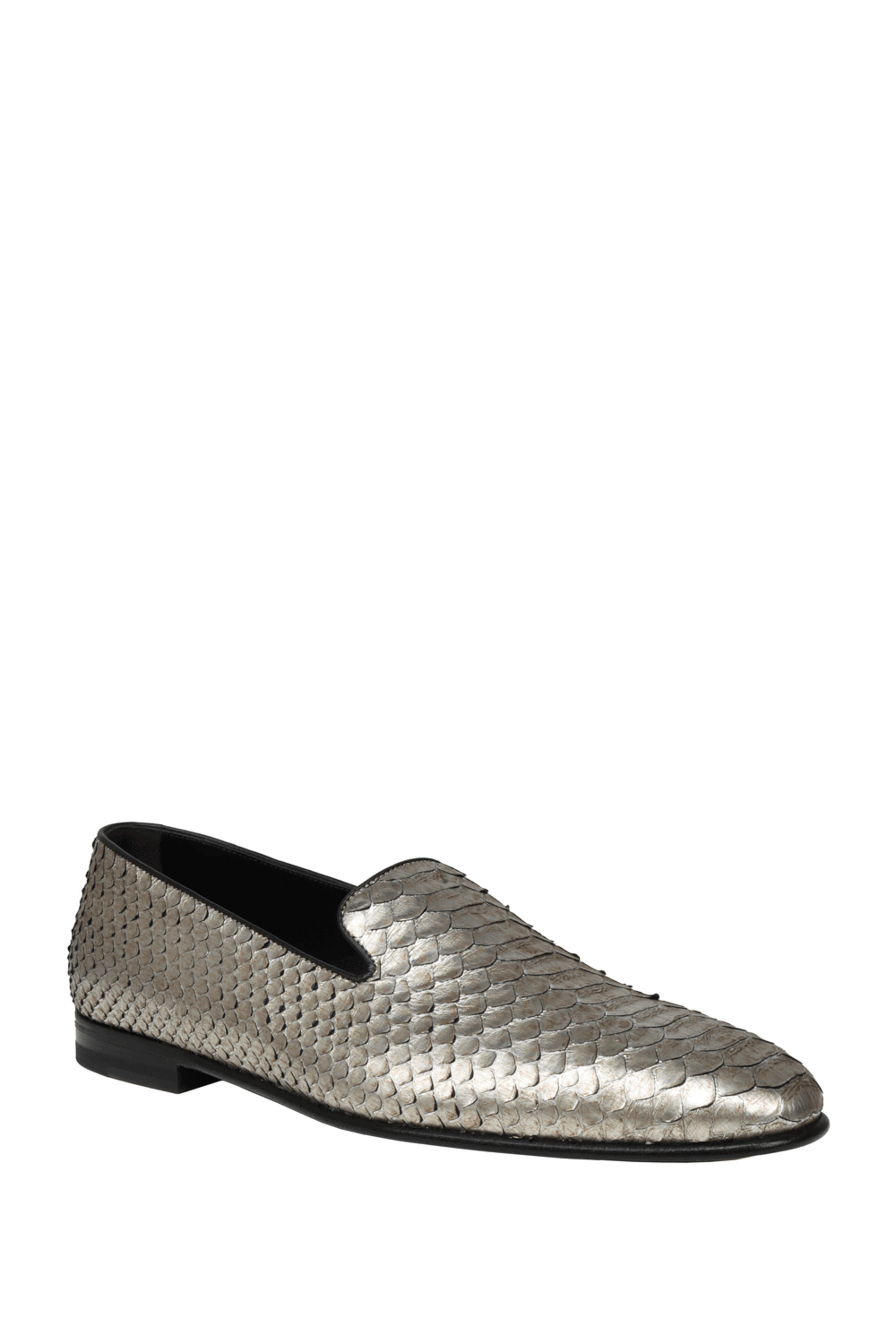 Manolo Blahnik - Mario Python Loafer in Silver | Mitchell Stores
