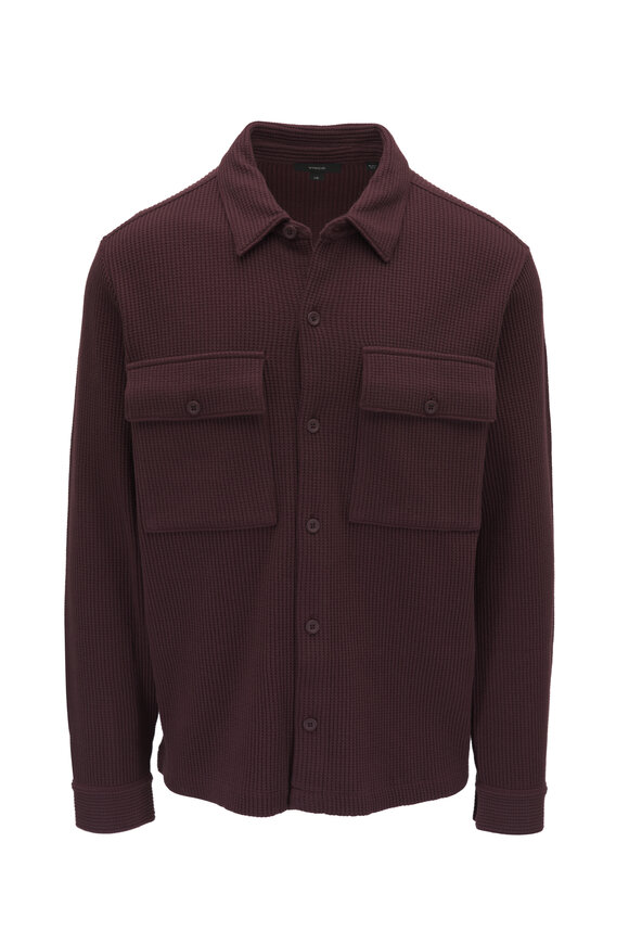 Vince Burgundy Waffle Knit Shacket