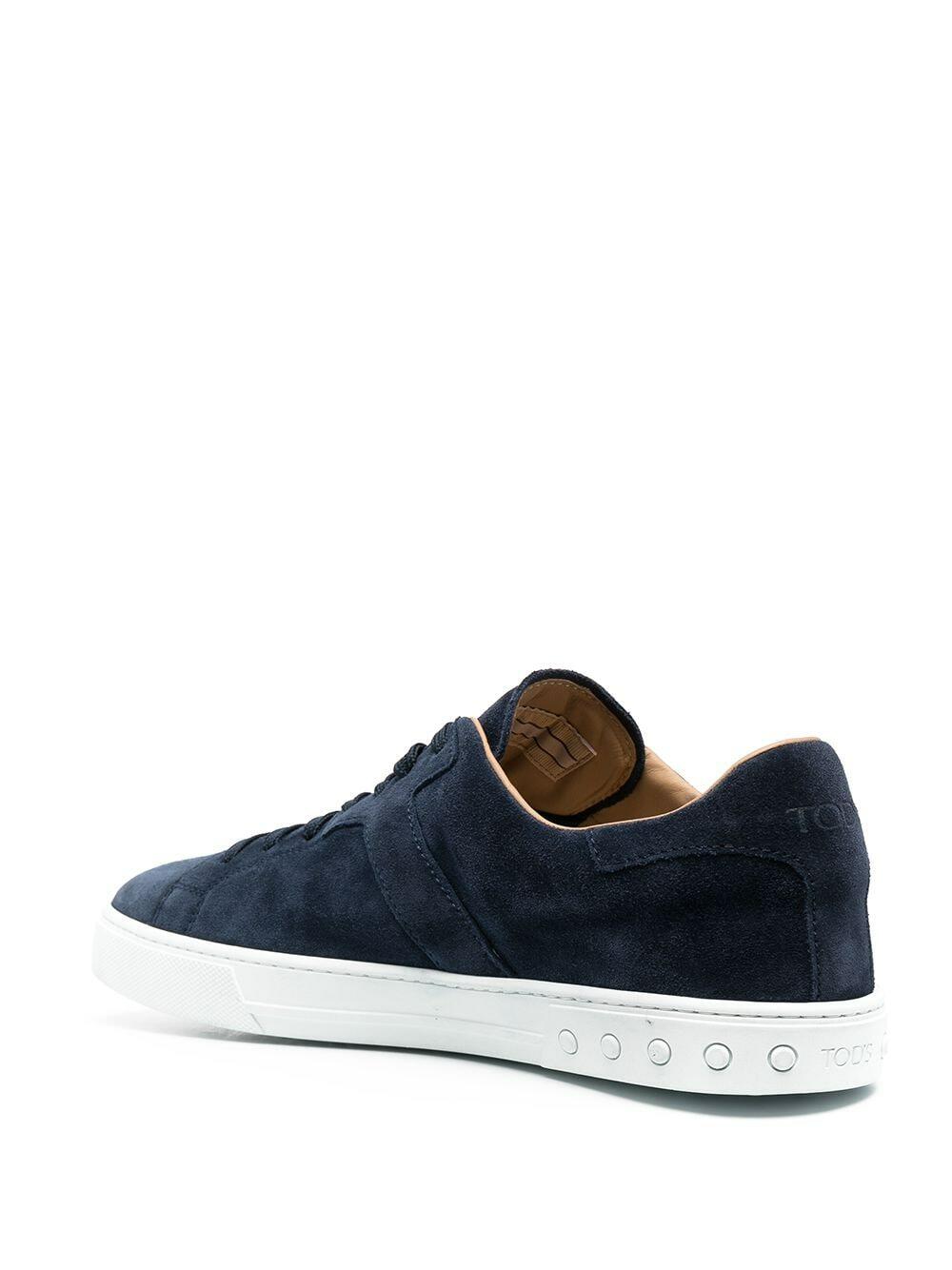 Tod's - Cassetta Navy Suede Sneaker | Mitchell Stores