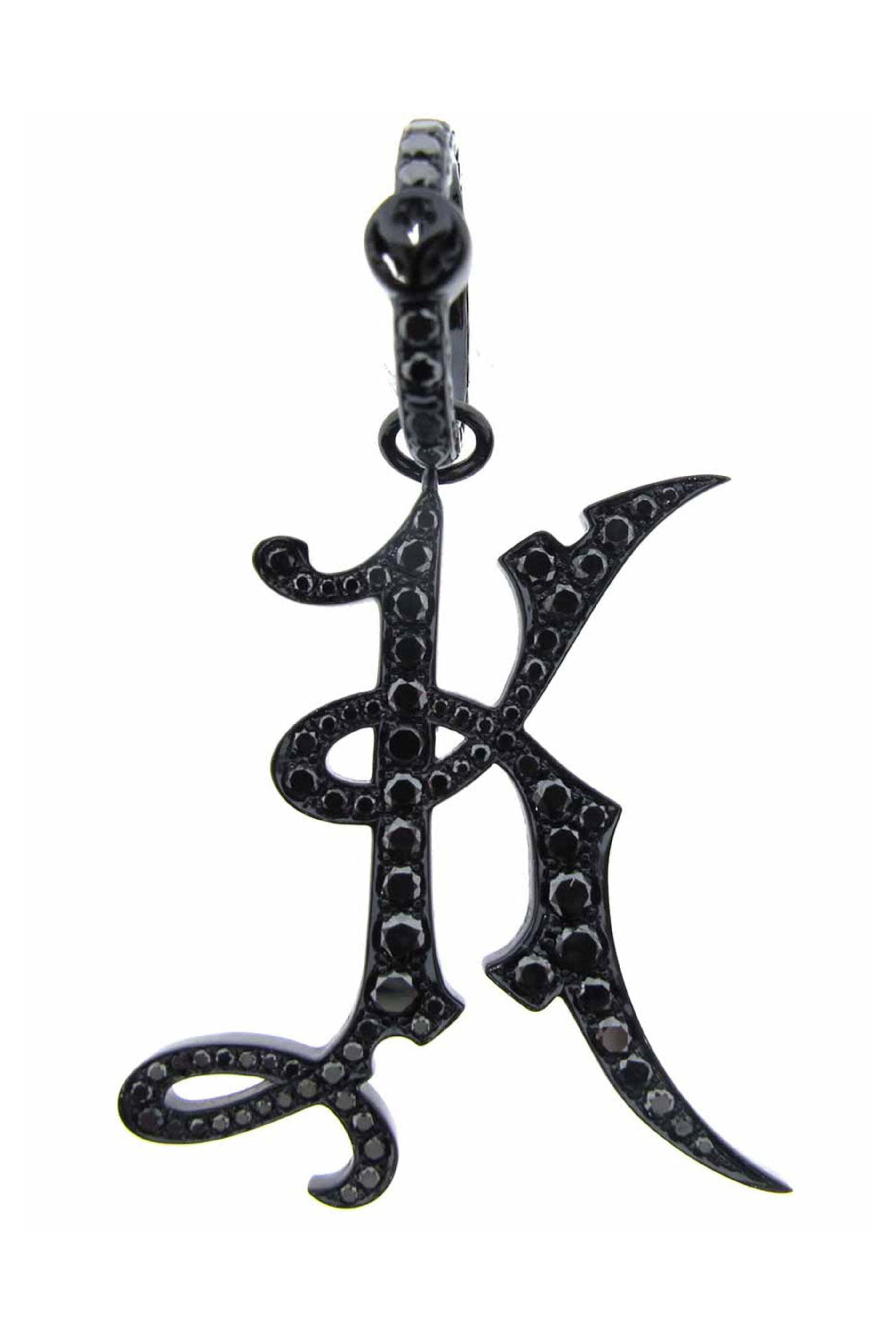 Loree Rodkin - Black Diamond Initial K Gothic Pendant