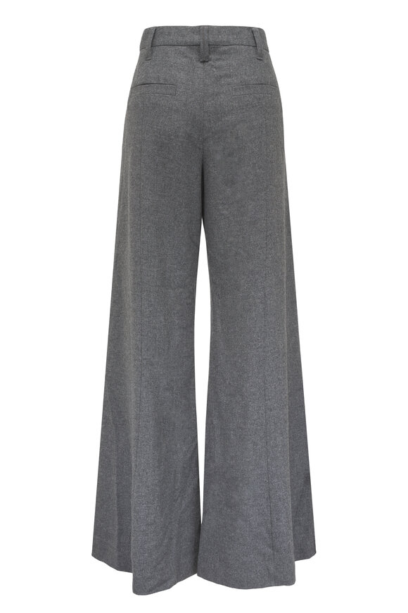 Brunello Cucinelli Anthracite Flannel Wide Flare Pant - view 6