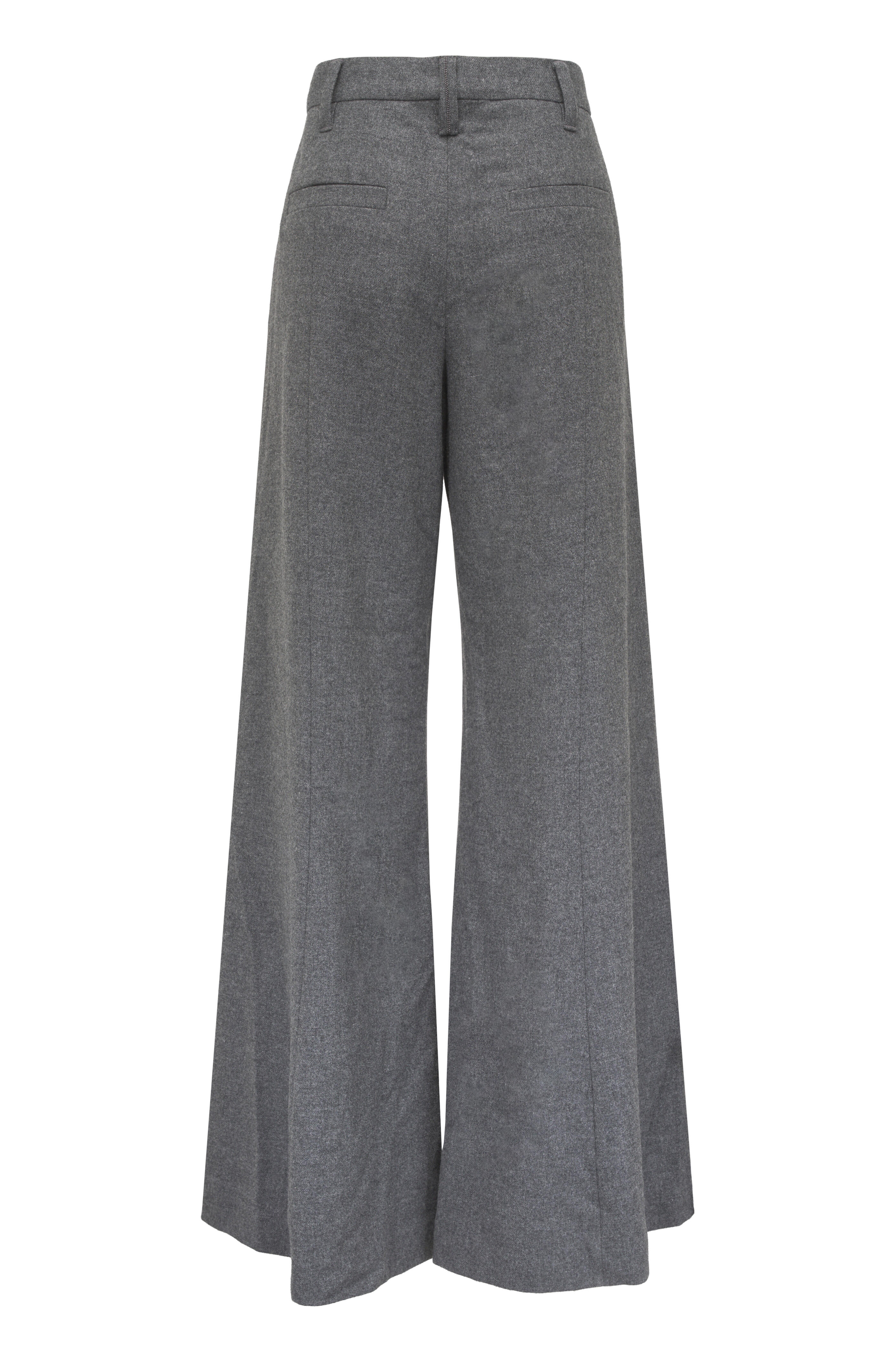 Brunello Cucinelli - Anthracite Flannel Wide Flare Pant - view 6