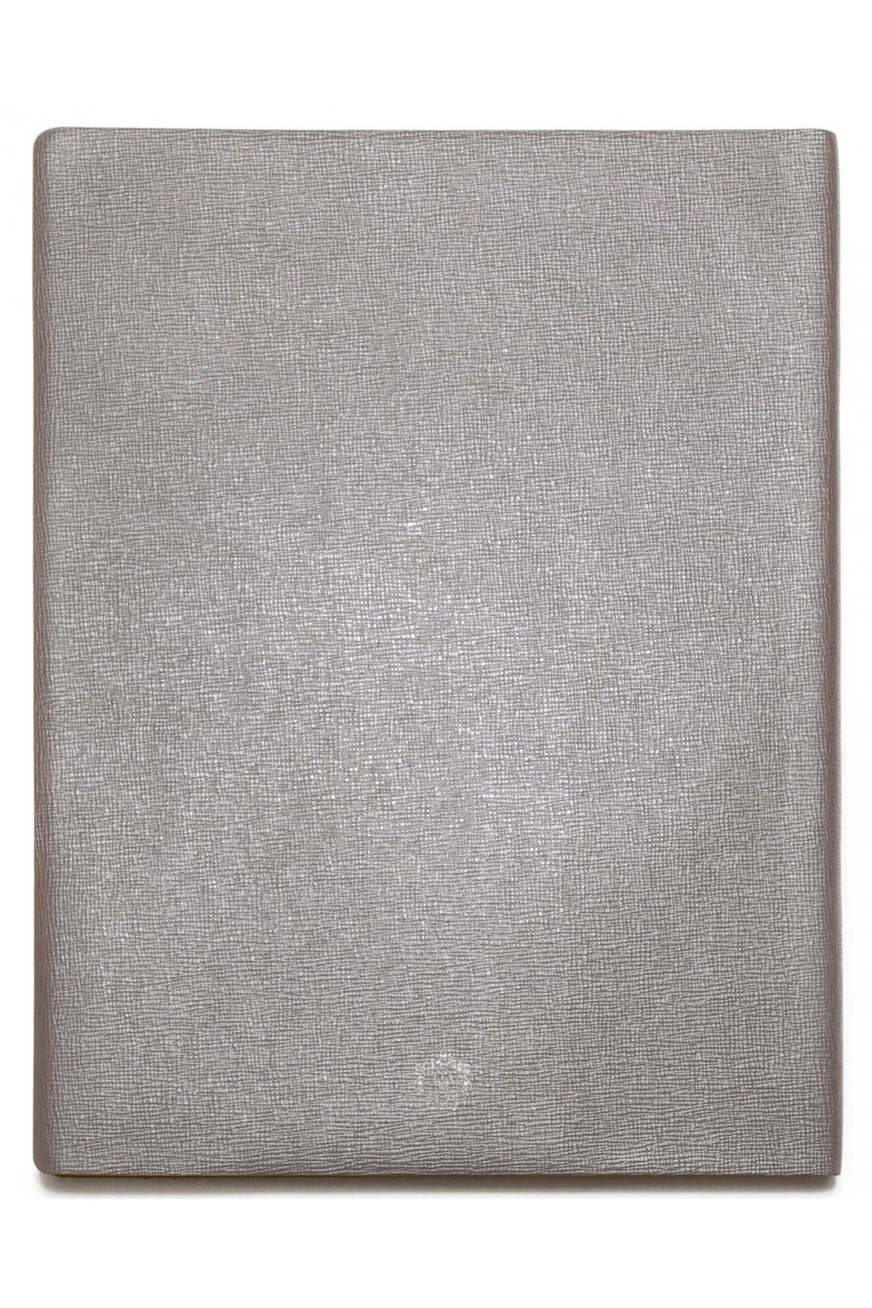 Pineider - Small Milano Leather Notebook in Silver