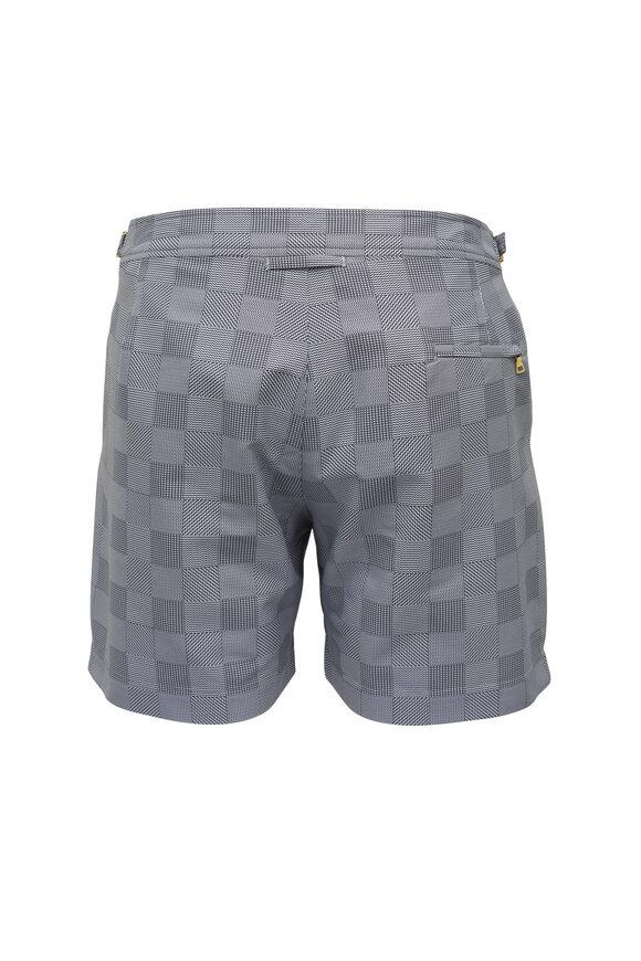 Orlebar Brown - Bulldog Black & White Glen Check Swim Trunk