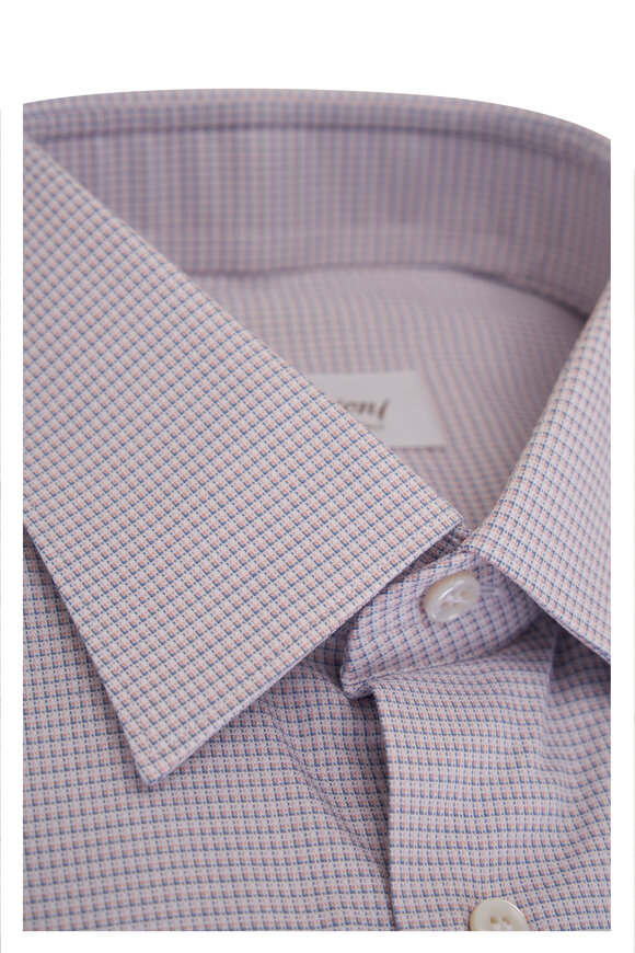 Brioni - Orange & Blue Textured Cotton Dress Shirt