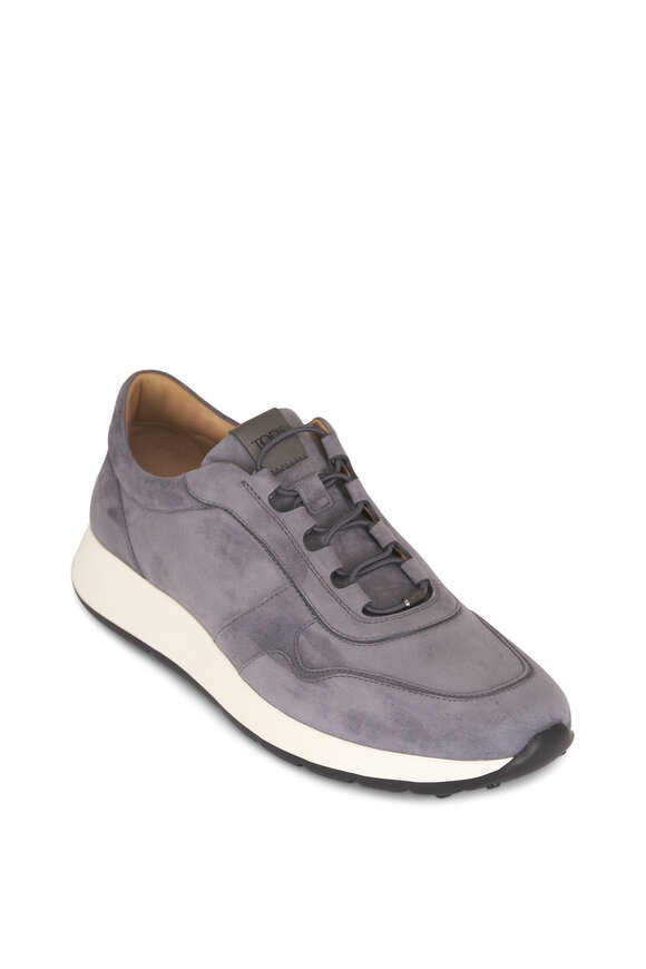 Tod's Trainer 79k Navy Blue Suede Low Top Sneaker - view 1