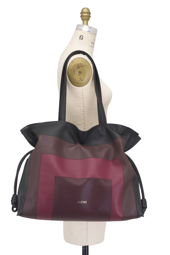 Loewe XL Flamenco Black & Burgundy Leather Clutch - view 6