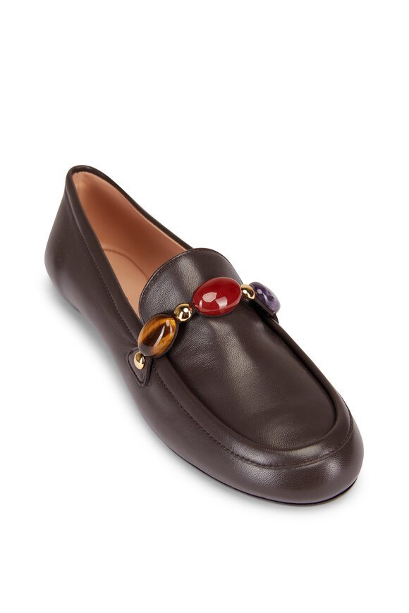 Gianvito Rossi Mocha Nappa Leather Loafer - view 1