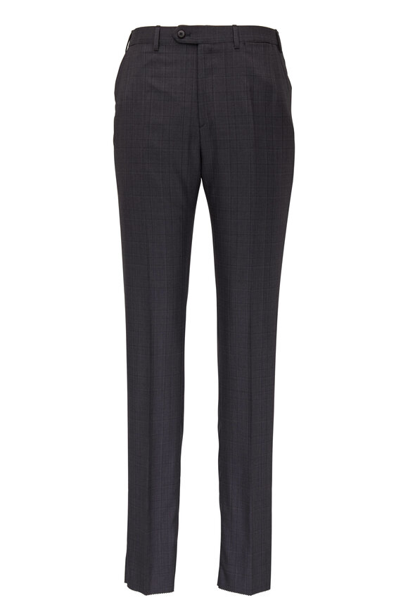 Brioni - Charcoal Gray Wool Plaid Suit