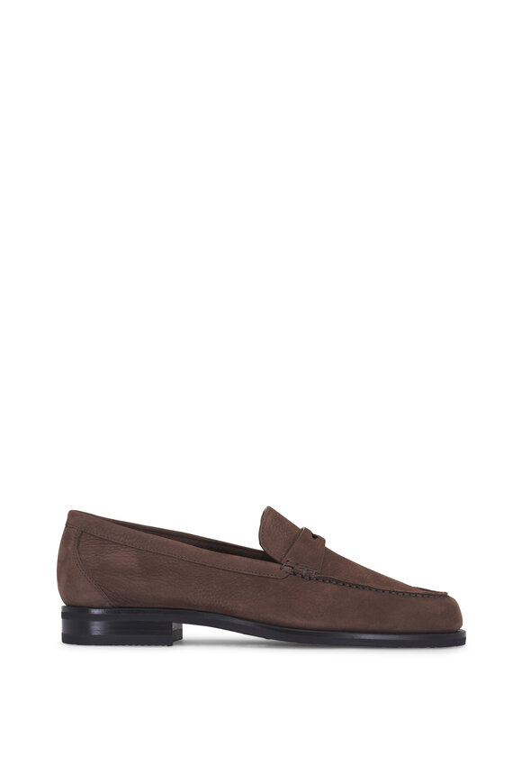 Santoni Haileigh Brown Exclusive Suede Penny Loafer - view 2